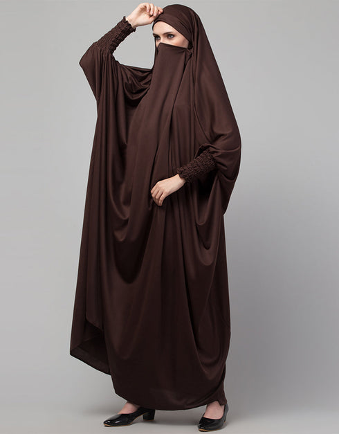 Muslimah Smoking Sleeve Tie at Back Ready To Wear Instant Full Size Jeresy JiIbab Additional Angles